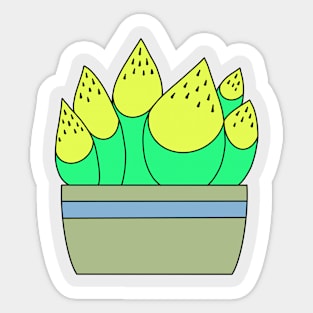 Cute Cactus Design #70: Yellow Top Succulents Sticker